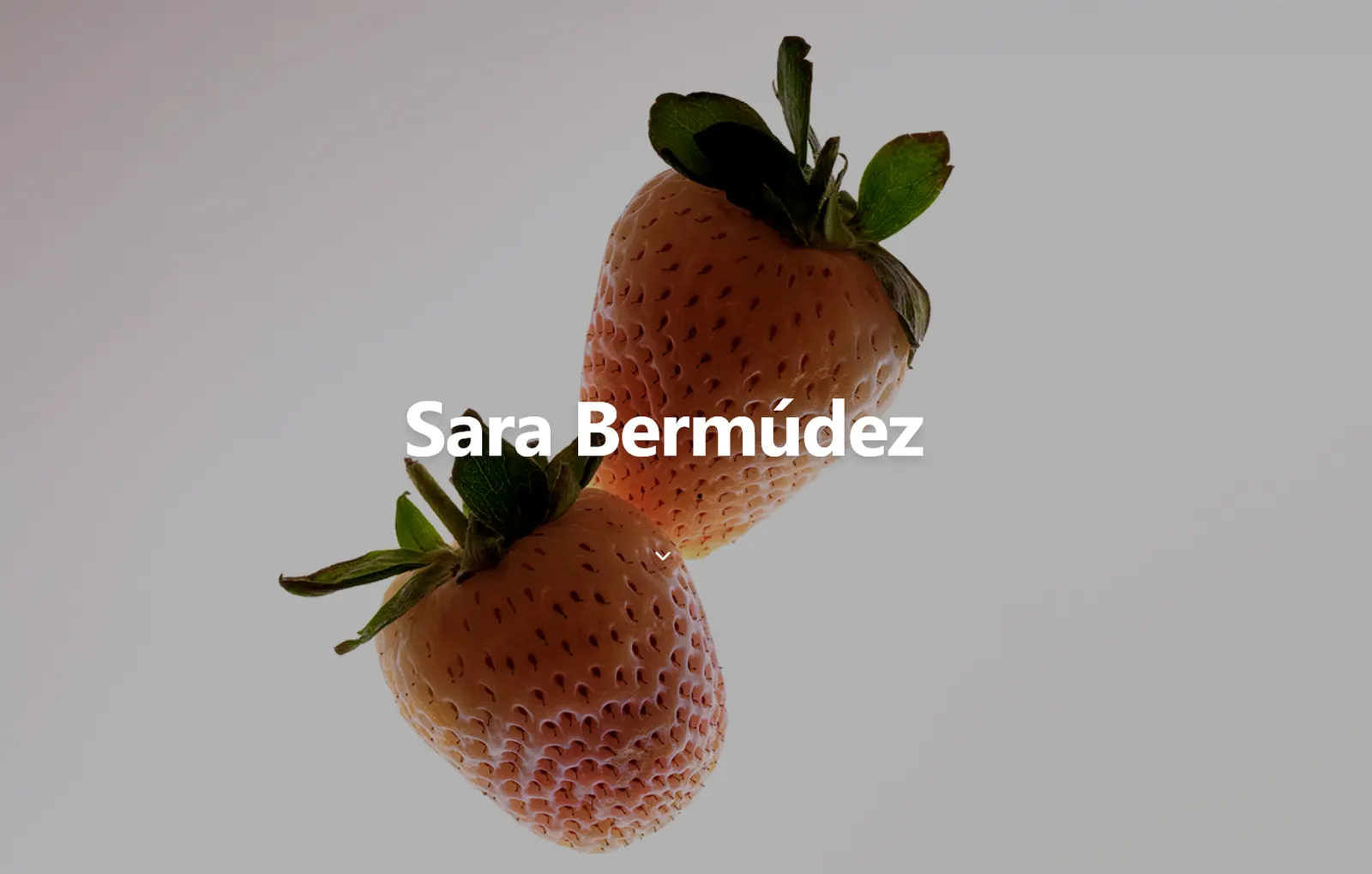 Portada de Sara Bermúdez, con dos fresas sobre fondo gris.